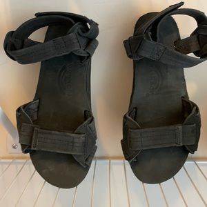 Black Rainbow Sandals with Ankle Straps